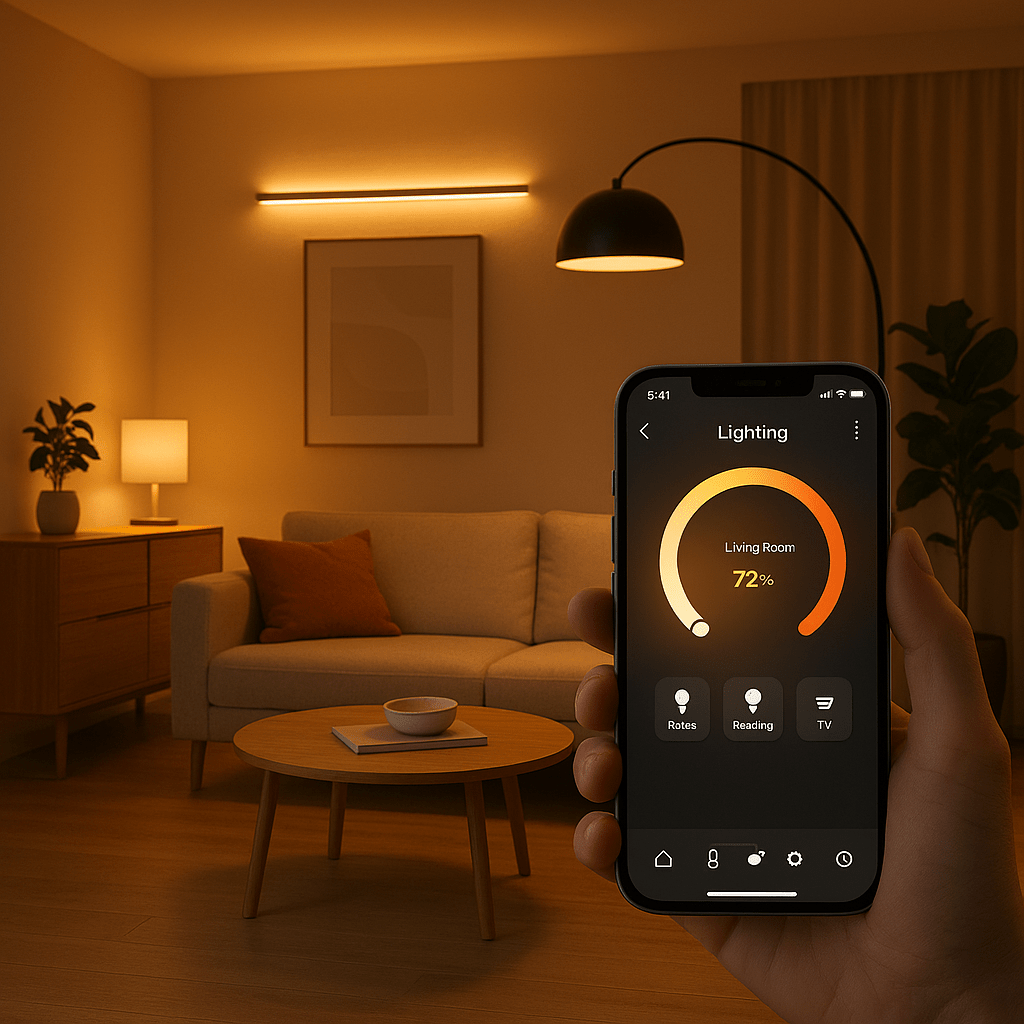 View of Smart Home Lighting Design: Creating the Perfect Ambiance with Automat ...
