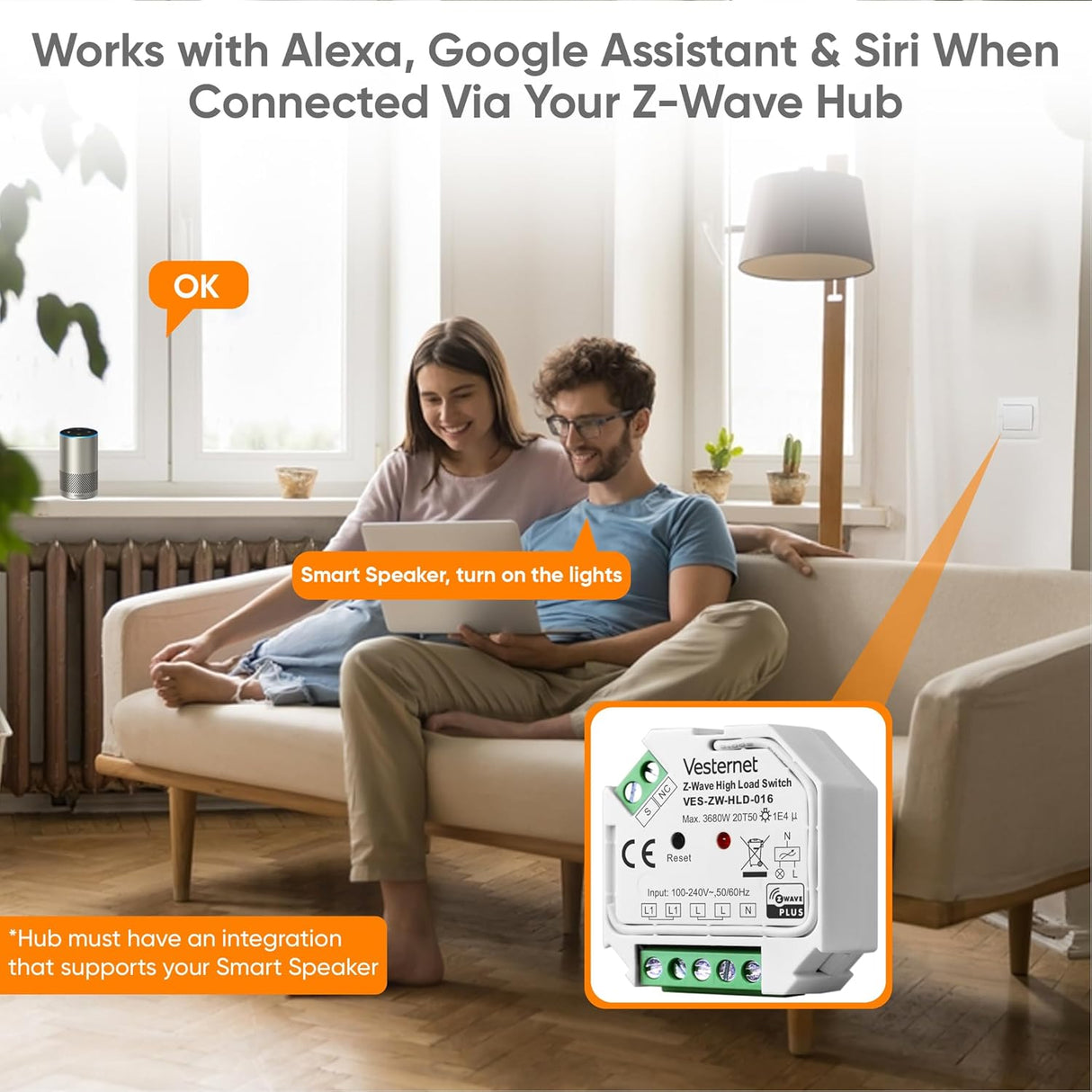 Vesternet Z - Wave High Load Switch - VES - ZW - HLD - 016 - Vesternet