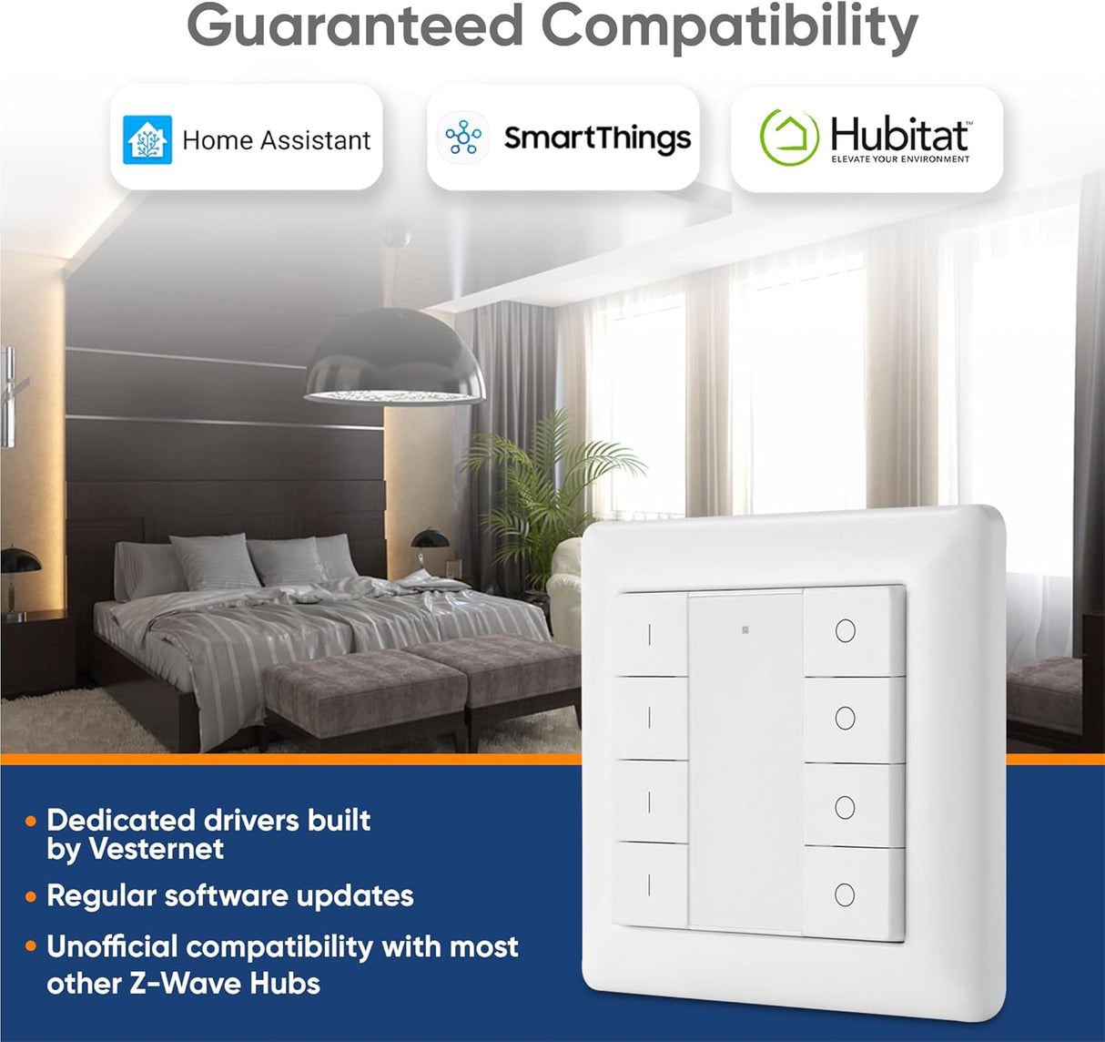 Vesternet Z - Wave Wall Controller - 8 Button - VES - ZW - WAL - 009 - Vesternet