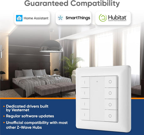 Vesternet Z - Wave Wall Controller - 8 Button - VES - ZW - WAL - 009 - Vesternet