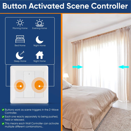 Vesternet Z - Wave Wall Controller - 2 Button - VES - ZW - WAL - 003 - Vesternet