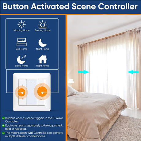 Vesternet Z - Wave Wall Controller - 4 Button - VES - ZW - WAL - 008 - Vesternet