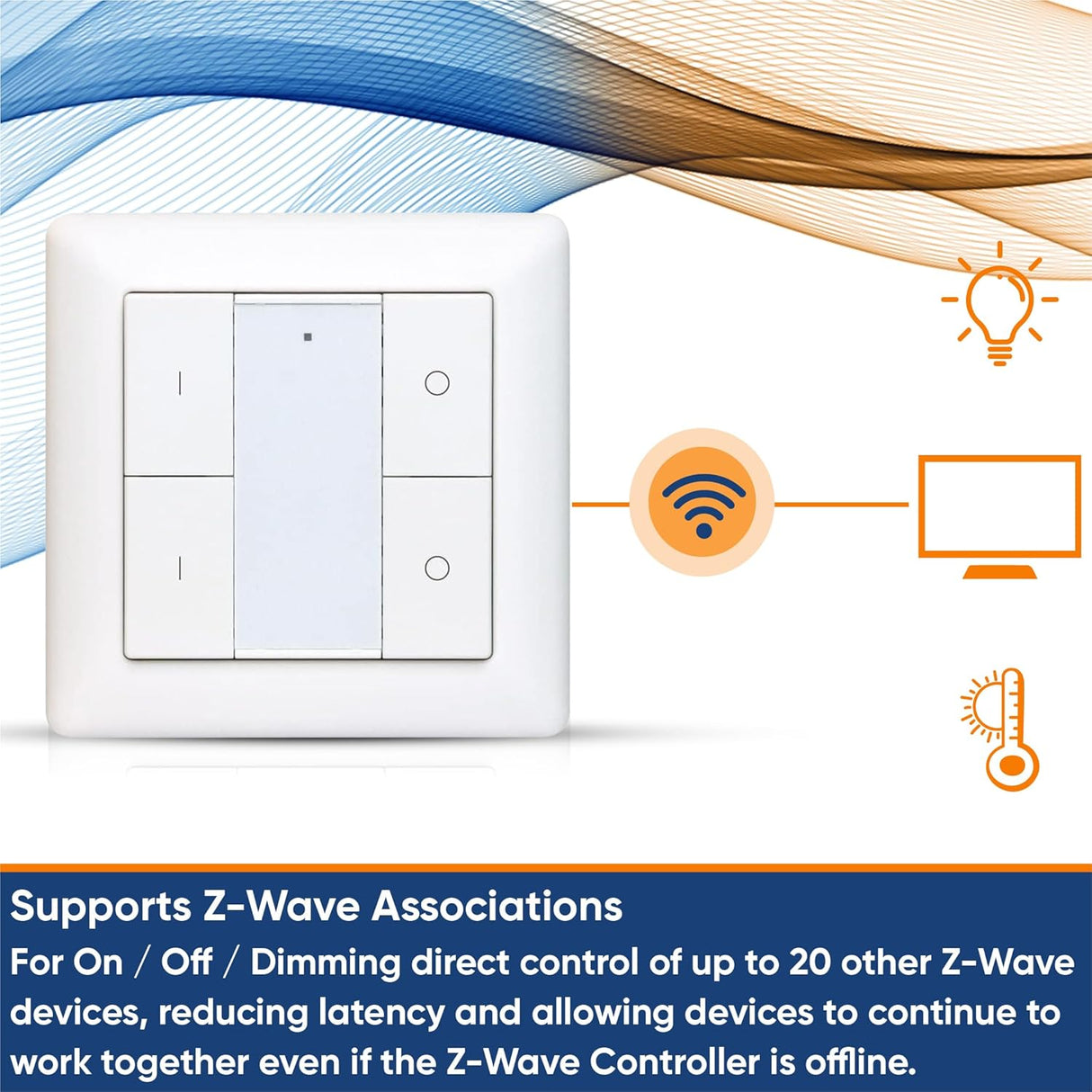 Vesternet Z - Wave Wall Controller - 4 Button - VES - ZW - WAL - 008 - Vesternet