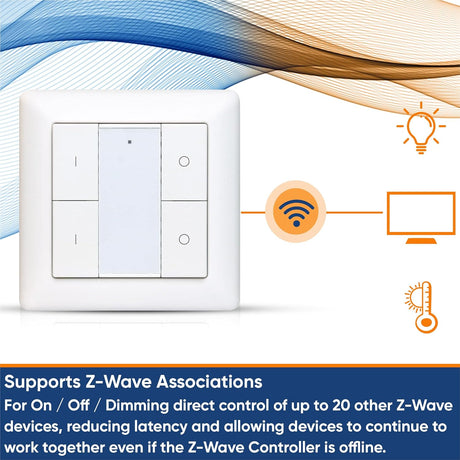 Vesternet Z - Wave Wall Controller - 4 Button - VES - ZW - WAL - 008 - Vesternet