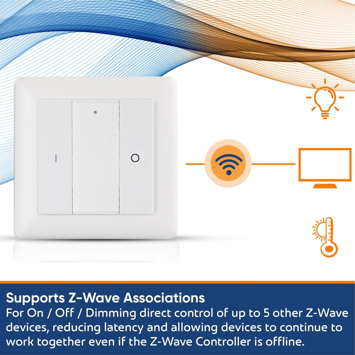 Vesternet Z - Wave Wall Controller - 2 Button - VES - ZW - WAL - 003 - Vesternet