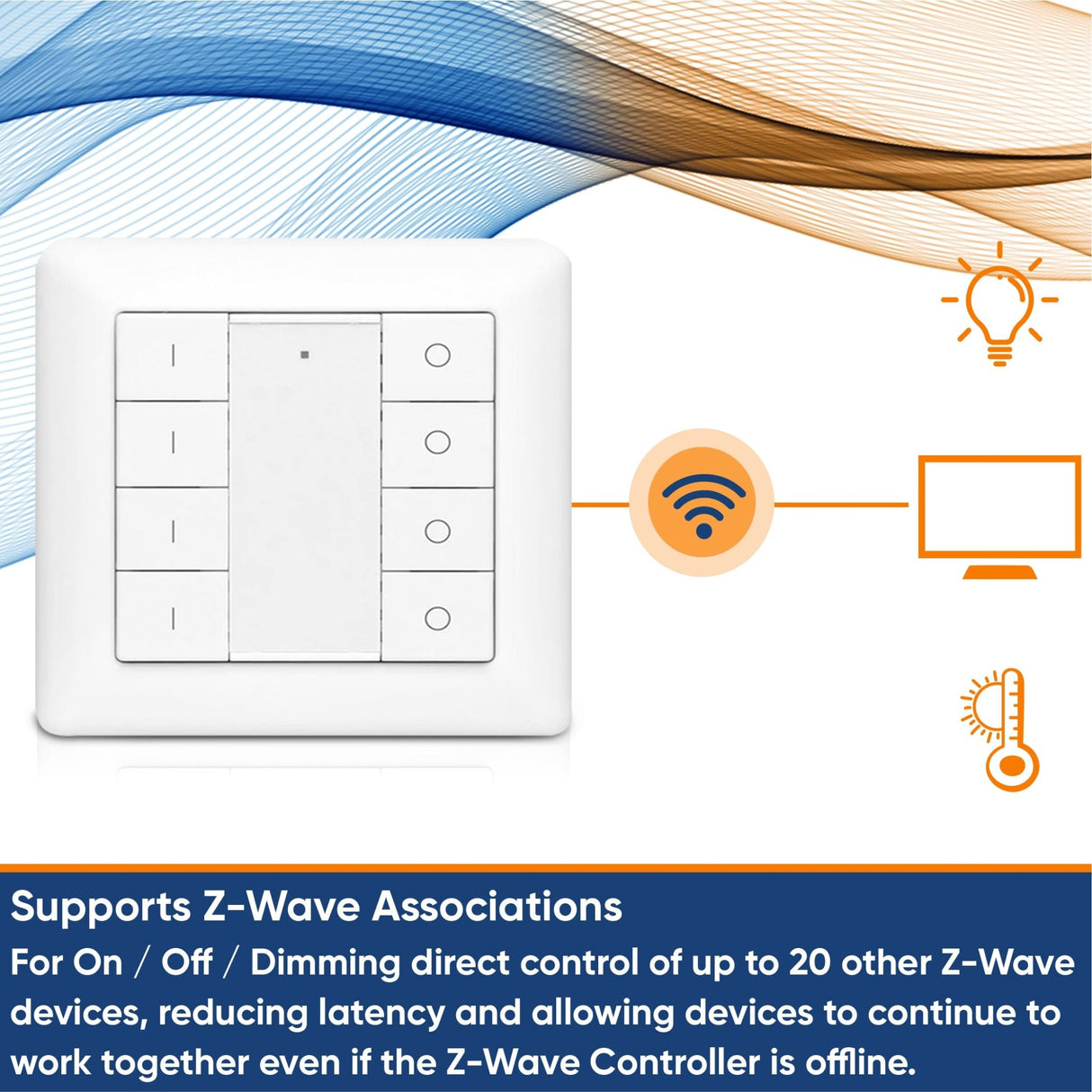 Vesternet Z - Wave Wall Controller - 8 Button - VES - ZW - WAL - 009 - Vesternet