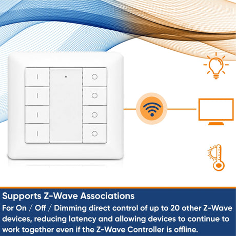 Vesternet Z - Wave Wall Controller - 8 Button - VES - ZW - WAL - 009 - Vesternet