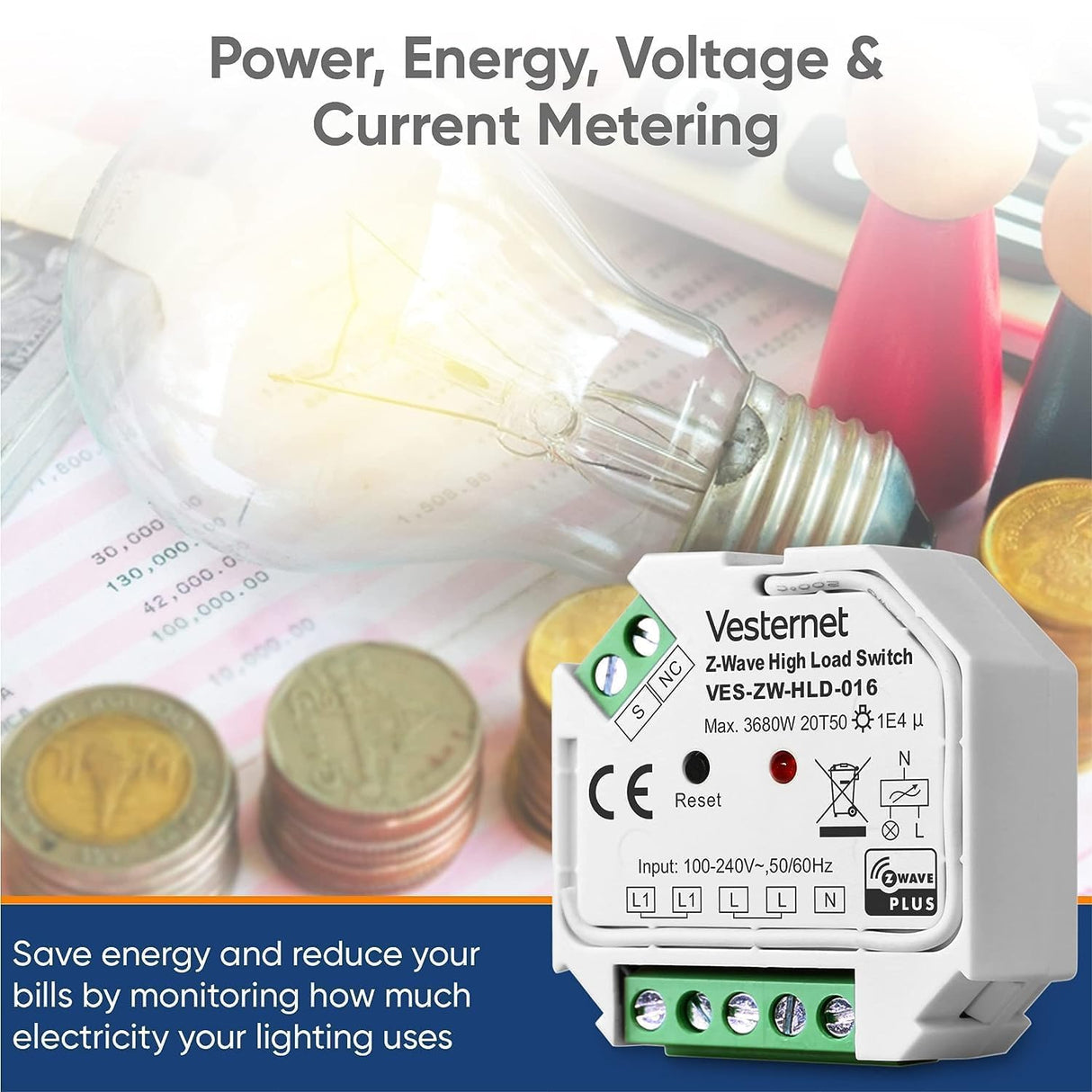 Vesternet Z - Wave High Load Switch - VES - ZW - HLD - 016 - Vesternet
