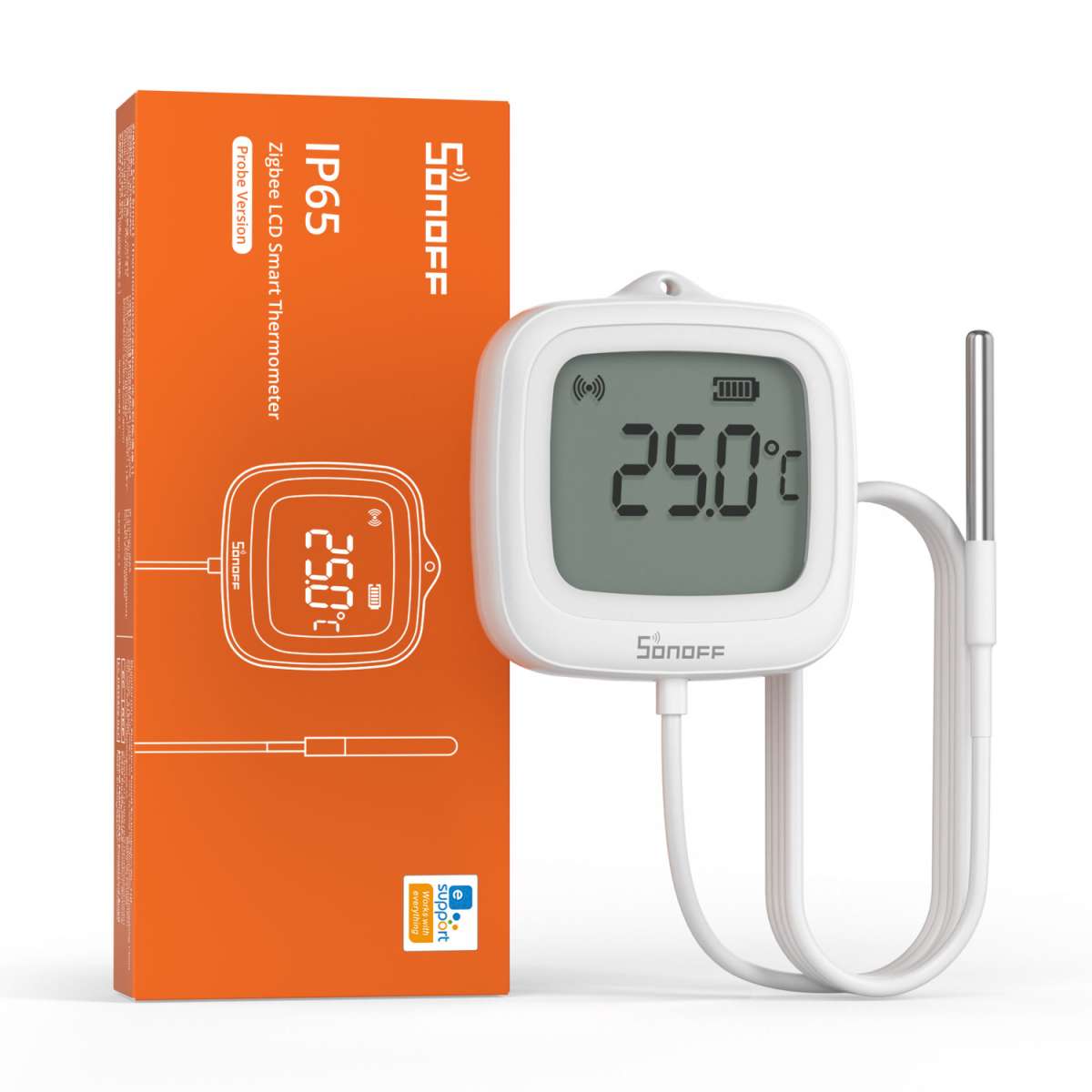 Zigbee Sonoff Outdoor LCD Smart Thermometer with Probe - SONZSNZB02LD - Vesternet
