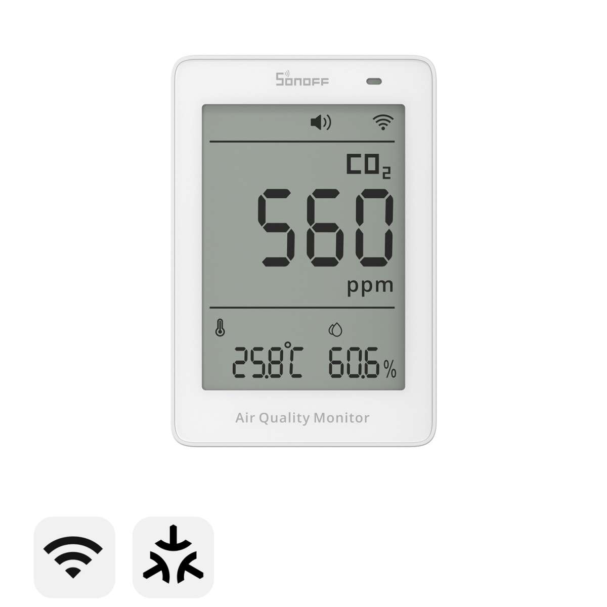 Matter Sonoff AirGuard CO2 Air Quality Monitor - SONLSAWF-08P - Vesternet