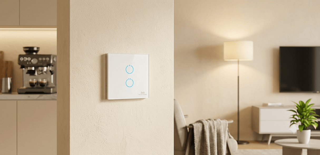 Zigbee MCO Home Glass Touch 2 Button Switch - MCOZMHS412ZB_B - Vesternet