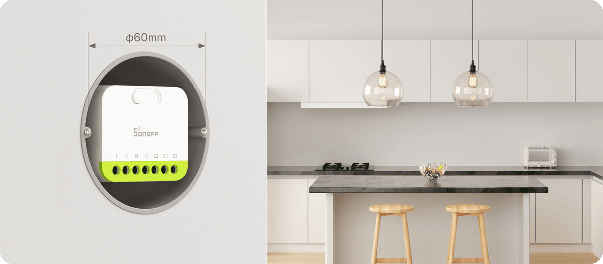 Zigbee Sonoff Mini Duo 2-Gang Smart Switch - SONZMINIZB2GS - Vesternet