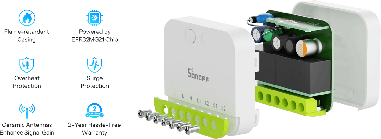 Zigbee Sonoff Mini Duo 2-Gang Smart Switch - SONZMINIZB2GS - Vesternet