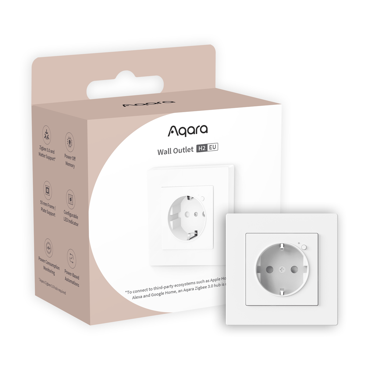 Zigbee Aqara Wall Outlet H2 (Type F) - AQAZWP - P01D - Vesternet