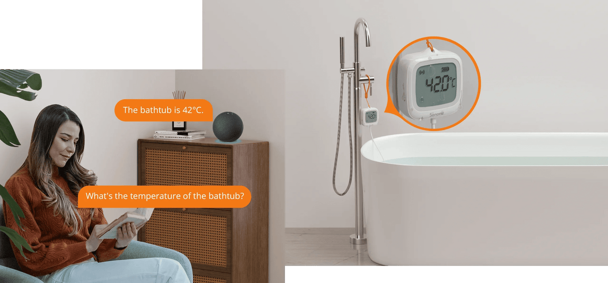 Zigbee Sonoff Outdoor LCD Smart Thermometer with Probe - SONZSNZB02LD - Vesternet