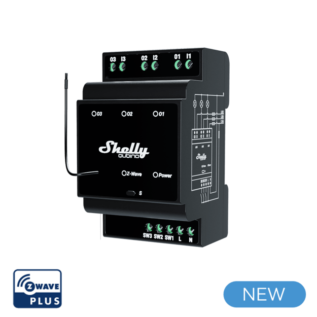 Shelly Qubino Z - Wave Pro 3 - QPSW - 0A3X16EU - Vesternet
