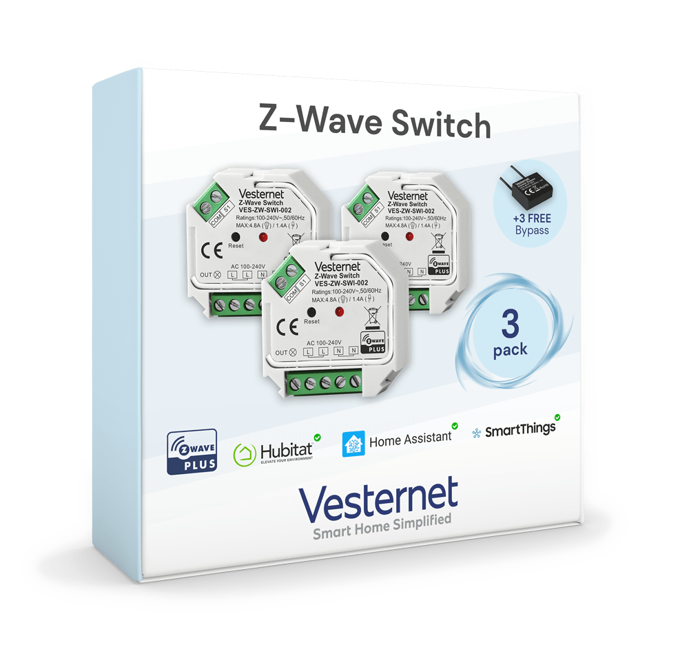 Vesternet Z - Wave Switch - VES - ZW - SWI - 002 - 3PACK - Vesternet