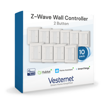 Vesternet Z - Wave Wall Controller - 2 Button - VES - ZW - WAL - 003 - 10PACK - Vesternet