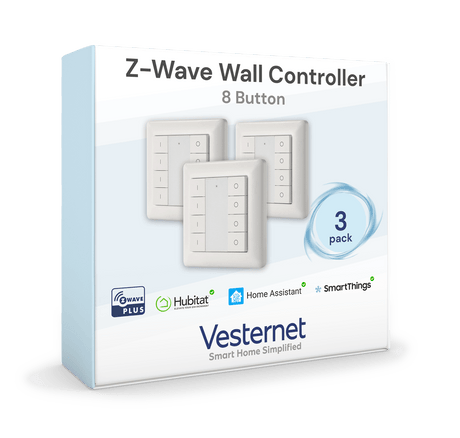 Vesternet Z - Wave Wall Controller - 8 Button - VES - ZW - WAL - 009 - 3PACK - Vesternet