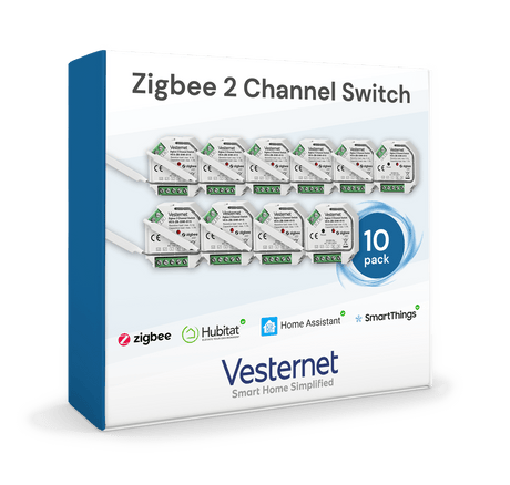 Vesternet Zigbee 2 Channel Switch - VES - ZB - SWI - 015 - 10PACK - Vesternet