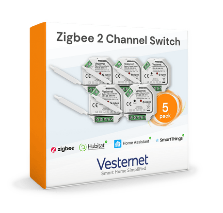 Vesternet Zigbee 2 Channel Switch - VES - ZB - SWI - 015 - 5PACK - Vesternet