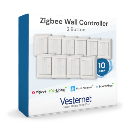 Vesternet Zigbee Wall Controller - 2 Button - VES - ZB - WAL - 006 - 10PACK - Vesternet