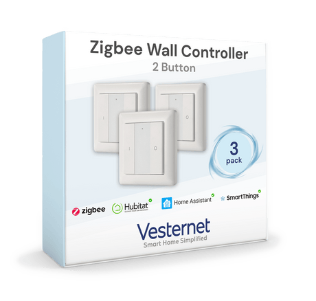 Vesternet Zigbee Wall Controller - 2 Button - VES - ZB - WAL - 006 - 3PACK - Vesternet