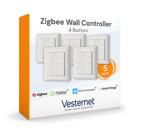 Vesternet Zigbee Wall Controller - 4 Button - VES - ZB - WAL - 011 - 5PACK - Vesternet