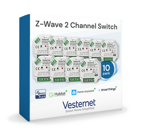 Vesternet Z - Wave 2 Channel Switch - VES - ZW - SWI - 014 - 10PACK - Vesternet