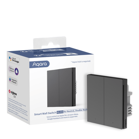 Aqara Smart Wall Switch H1 (no neutral, double rocker) - Vesternet