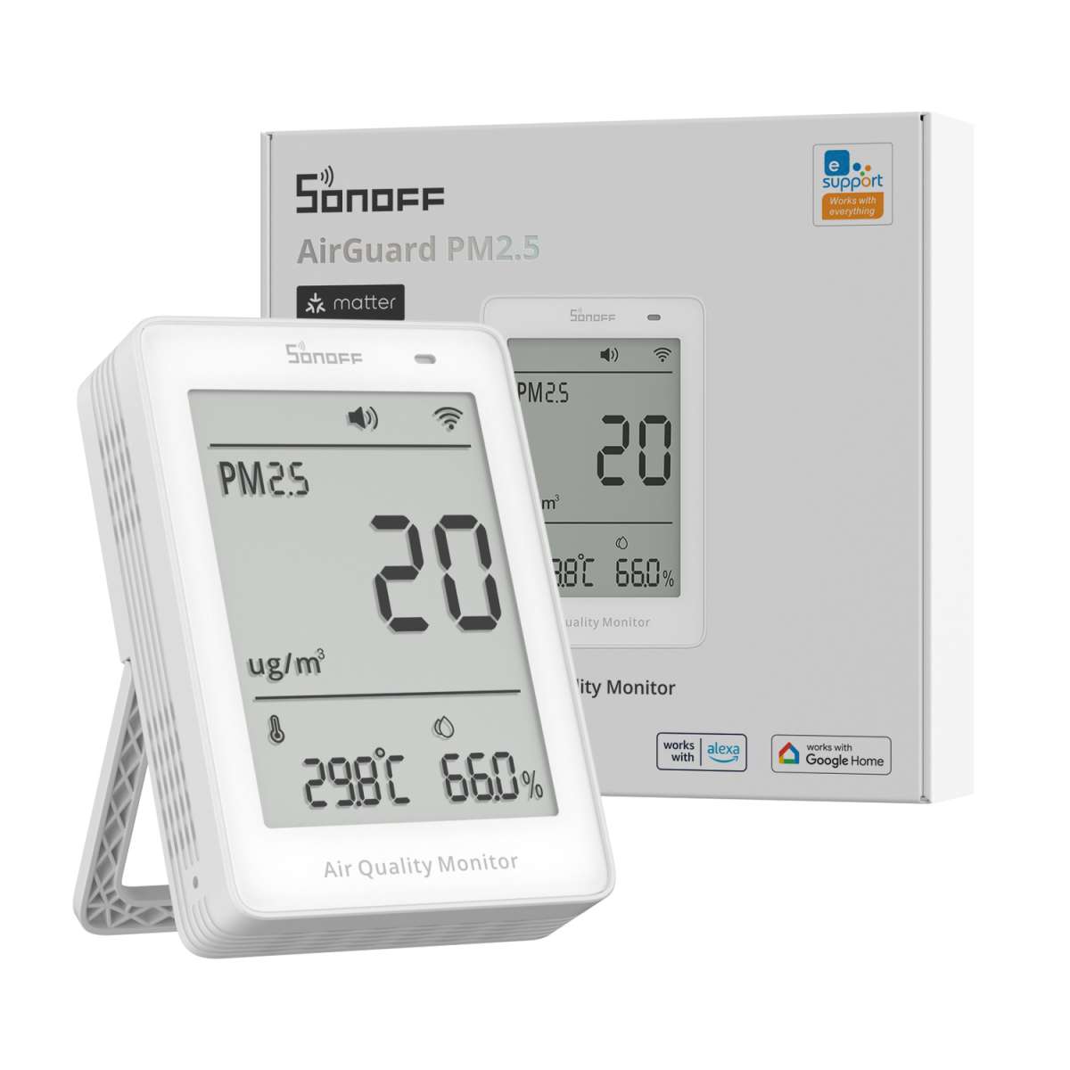 Matter Sonoff AirGuard PM2.5/PM10 Air Quality Monitor - SONLSAWF-07P - Vesternet
