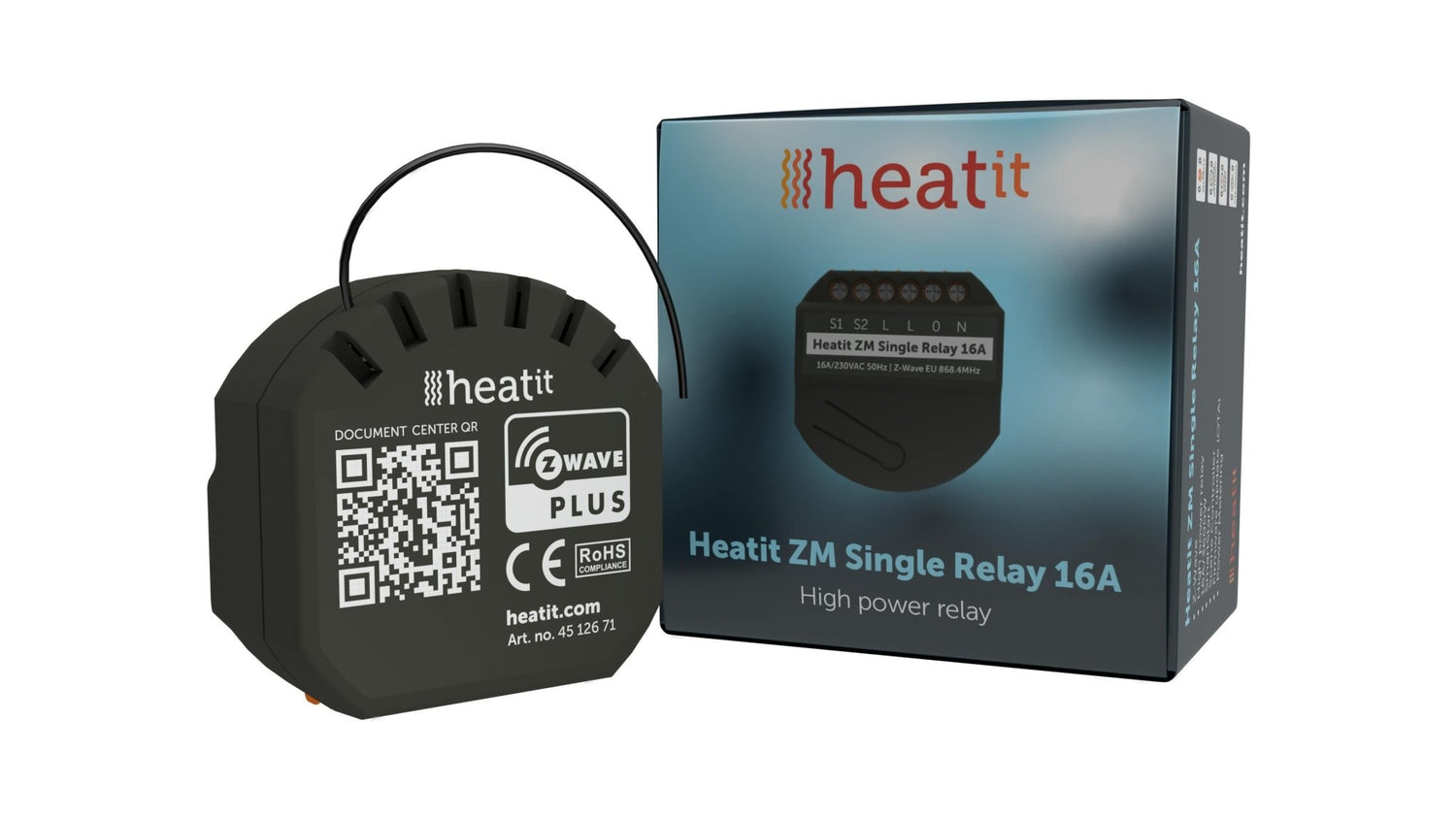 Z - Wave Heatit ZM Single Relay 16A - HEAE4512671 - Vesternet