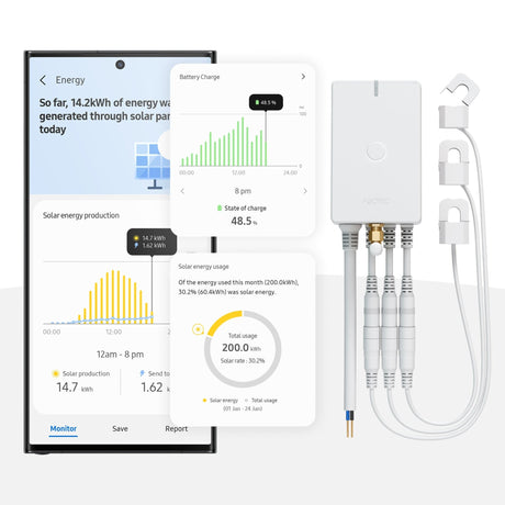 Aeotec Home Energy Meter 8 - Three Clamp (60A) - AEOEZWA046C3A60 - Vesternet