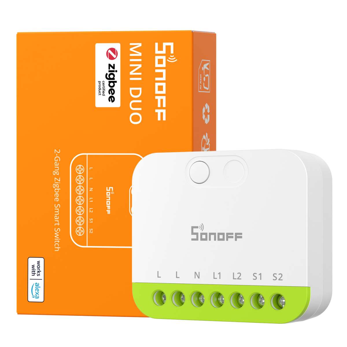 Zigbee Sonoff Mini Duo 2-Gang Smart Switch