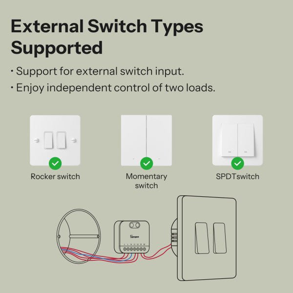Matter Sonoff DUO 2 - Gang Smart Switch - SONLMINI2GS - Vesternet