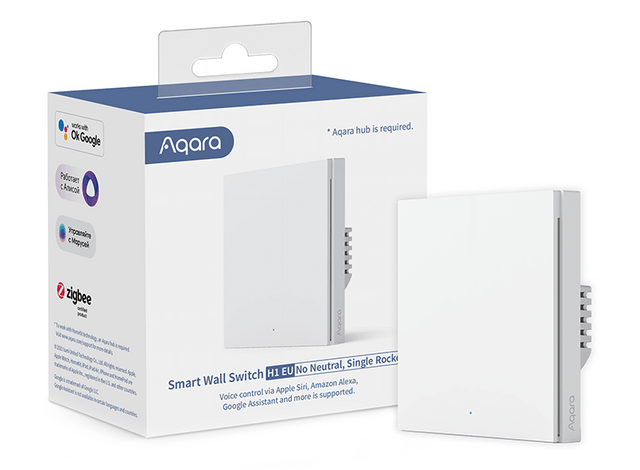 Aqara Smart Wall Switch H1 (no neutral, single rocker) - WS - EUK01 - Vesternet