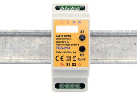 Eutonomy euFIX Adapter DIN for Fibaro Single Switch 2 (with Push - Buttons) - S213 - Vesternet