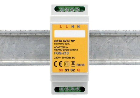 Eutonomy euFIX Adapter DIN for Fibaro Single Switch 2 - S213NP - Vesternet