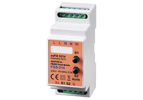 Eutonomy euFIX Adapter DIN for Fibaro Smart Module (with Push - Buttons) - S214 - Vesternet