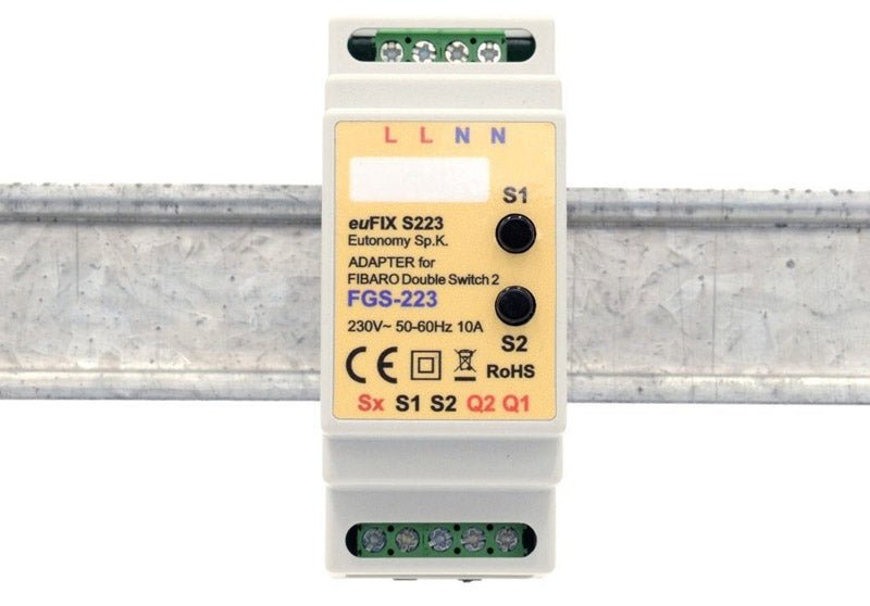 Eutonomy euFIX Adapter DIN for Fibaro Double Switch 2 (with Push - Buttons) - S223 - Vesternet