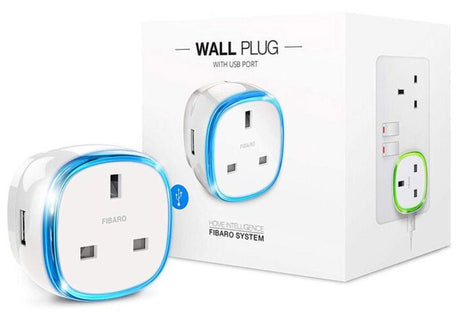 Z - Wave Fibaro Wall Plug With USB - UK - SGWPG - 121 - ZWS - Vesternet