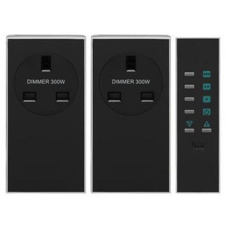 LightwaveRF Remote Control Dimmable Socket Kit - 2 pack - JSJSLW301BLK - Vesternet