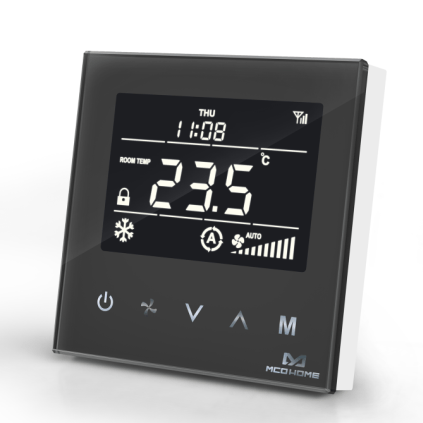 Z - Wave Plus MCO Home Fan Coil Thermostat - 2 Pipe - Black - MCOEMH8 - FCB - Vesternet