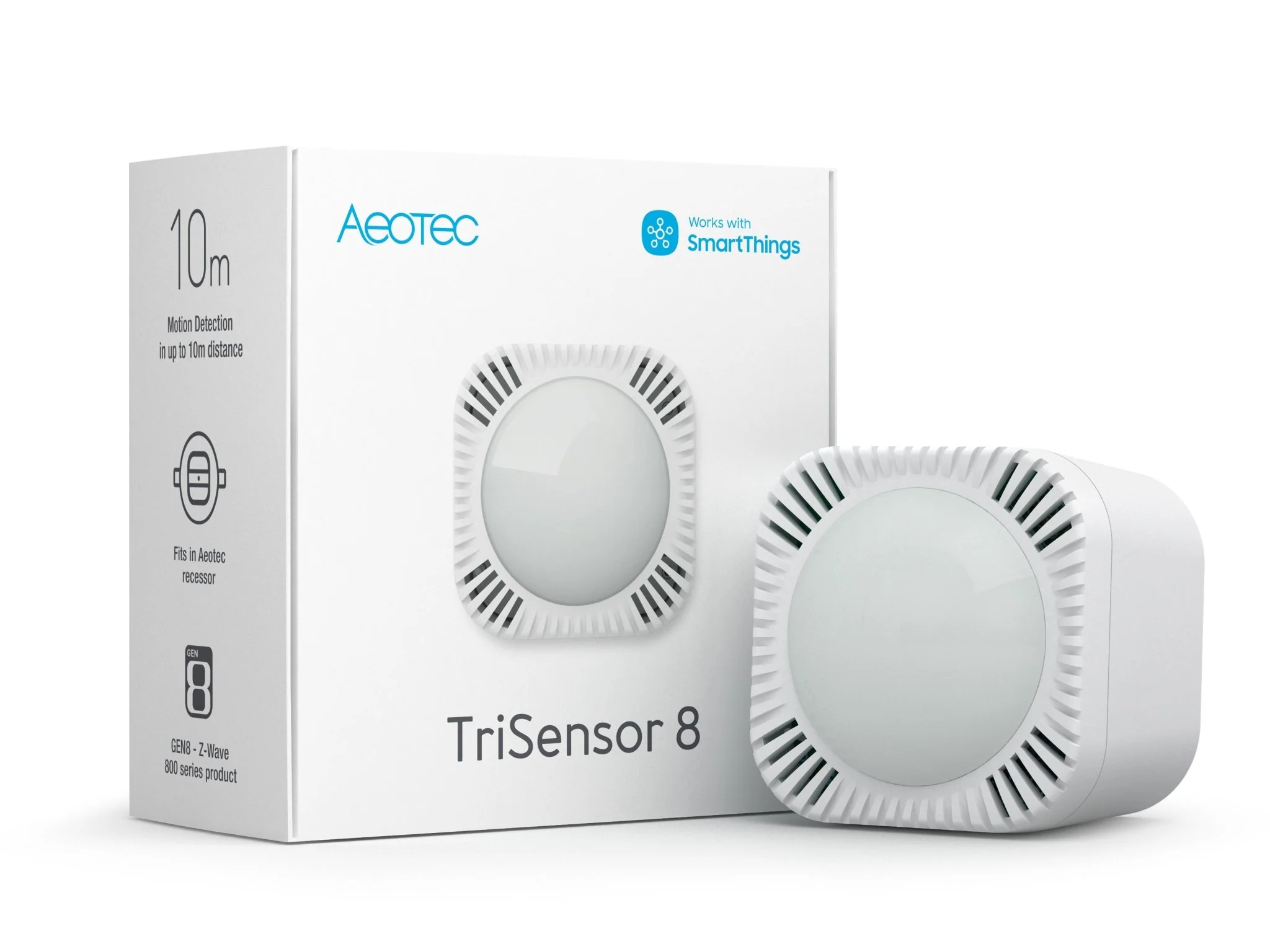 What is the detection range of the motion sensor in the TriSensor?