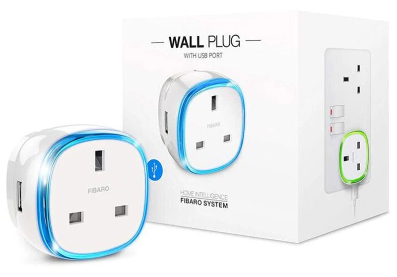 What kind of LED indicator does the wall plug have?