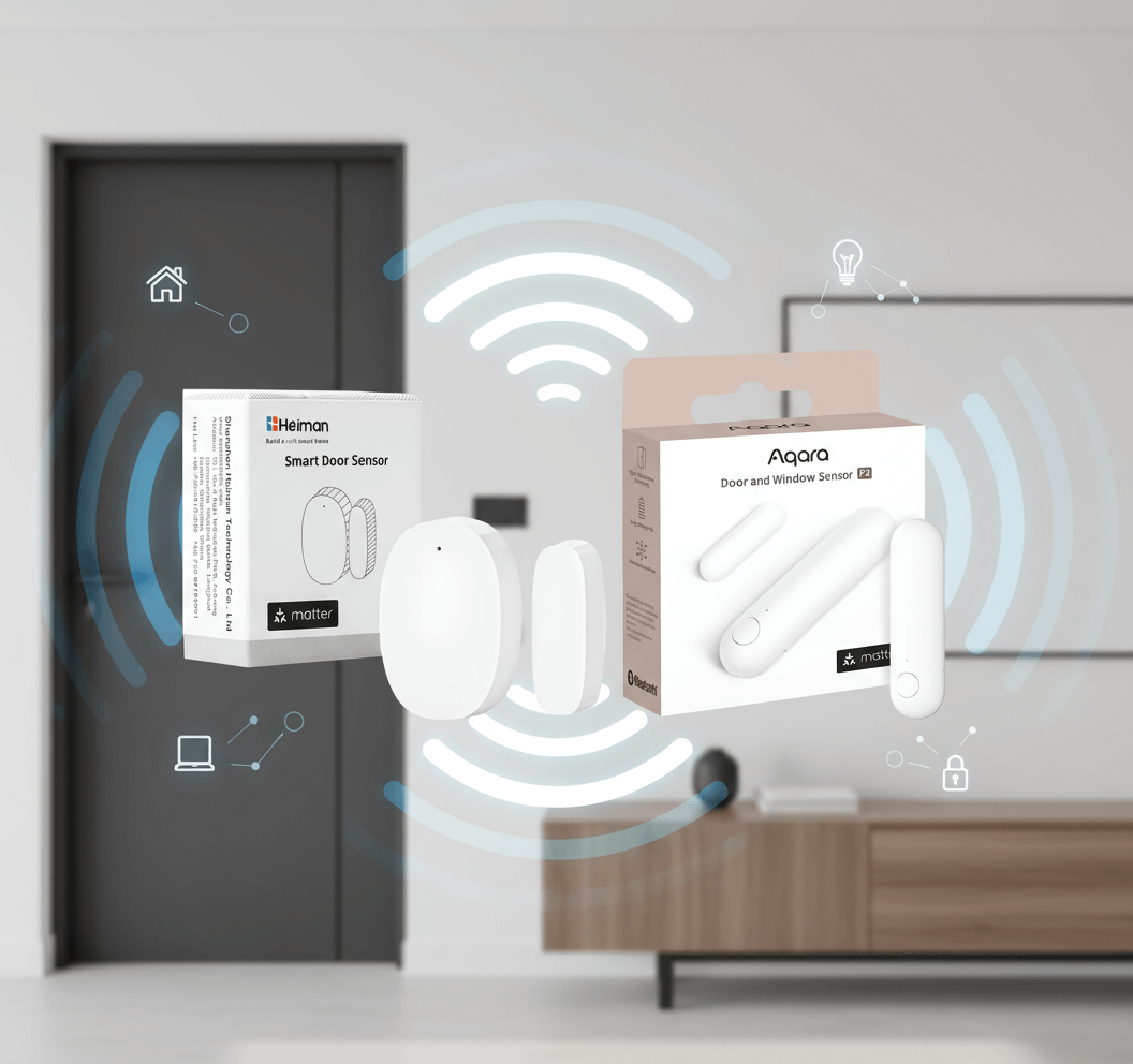 Thread Heiman Smart Door Sensor vs Thread Aqara Door and Window Sensor P2: Matter-Compatible Security Monitoring Compared