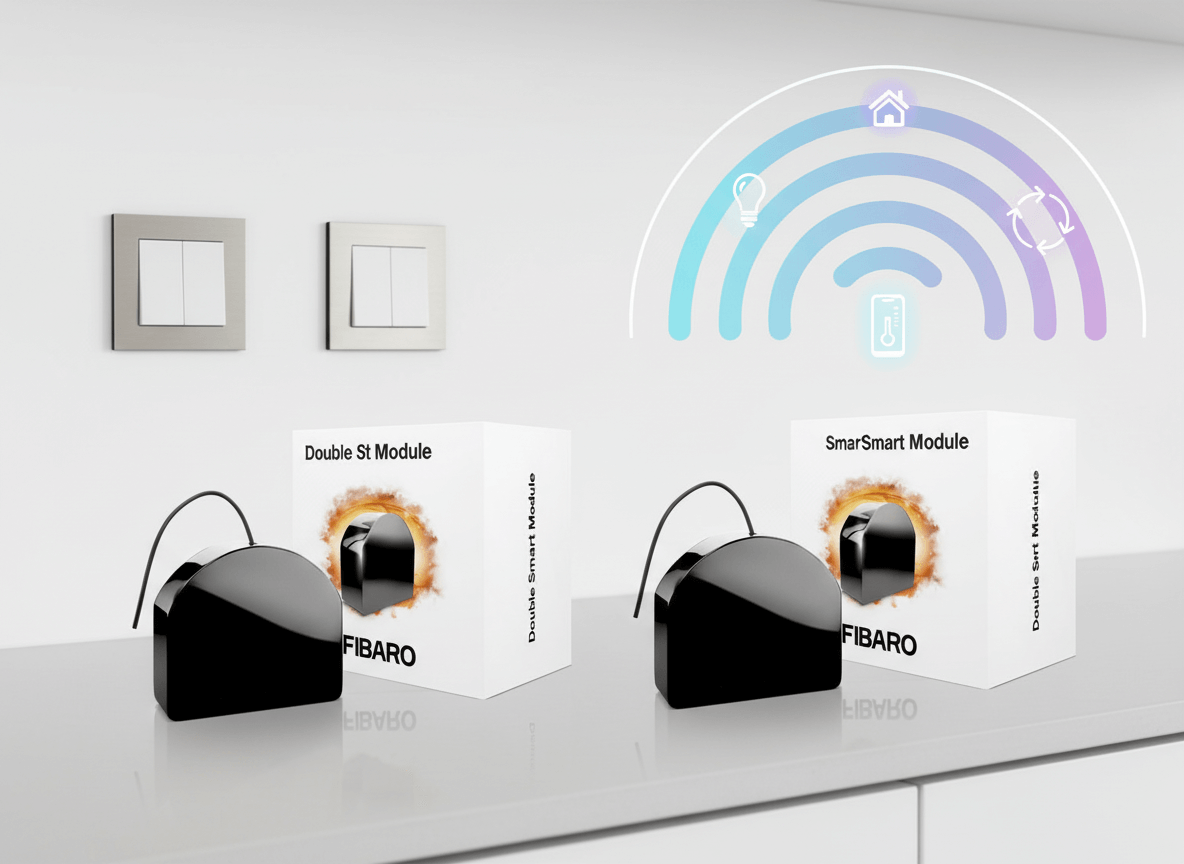 Z-Wave Fibaro Double Smart Module vs Z-Wave Fibaro Smart Module: Single vs Dual Channel Control for Your Smart Home - Vesternet