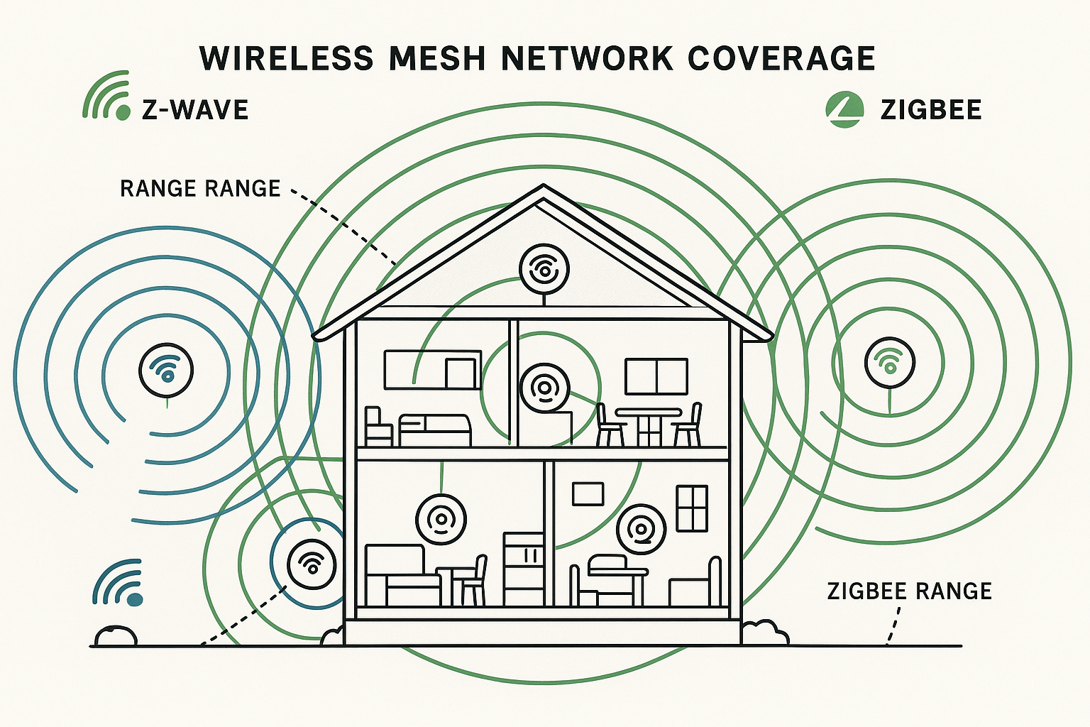 Mesh Network Range: How Far Can Zigbee and Z-Wave Reach?