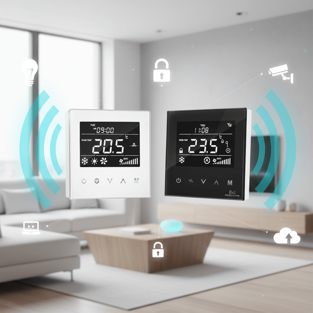 Z-Wave Plus MCO Home Fan Coil Thermostat vs Z-Wave Plus MCO Home Fan Coil Thermostat Black: Choosing the Right 4-Pipe Climate Control Solution - Vesternet