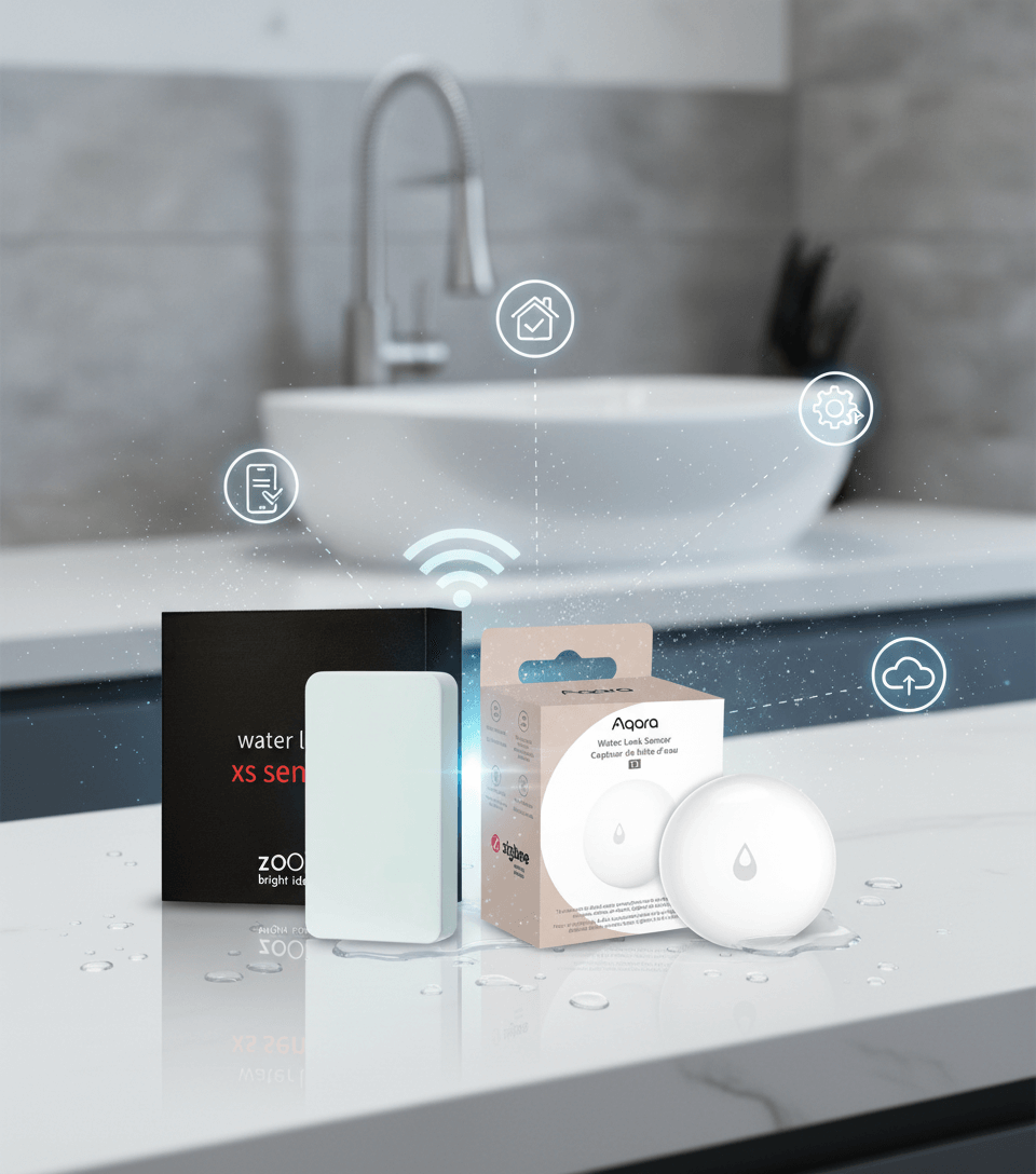 Z-Wave Plus Zooz Water Leak XS Sensor vs Aqara Water Leak Sensor T1: Smart Home Protocol Showdown for Water Protection